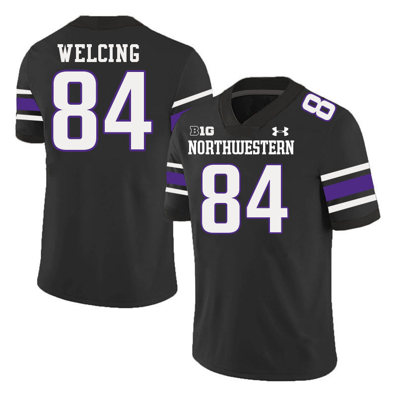 Northwestern Wildcats #84 Hunter Welcing College Football Jerseys Stitched-Black